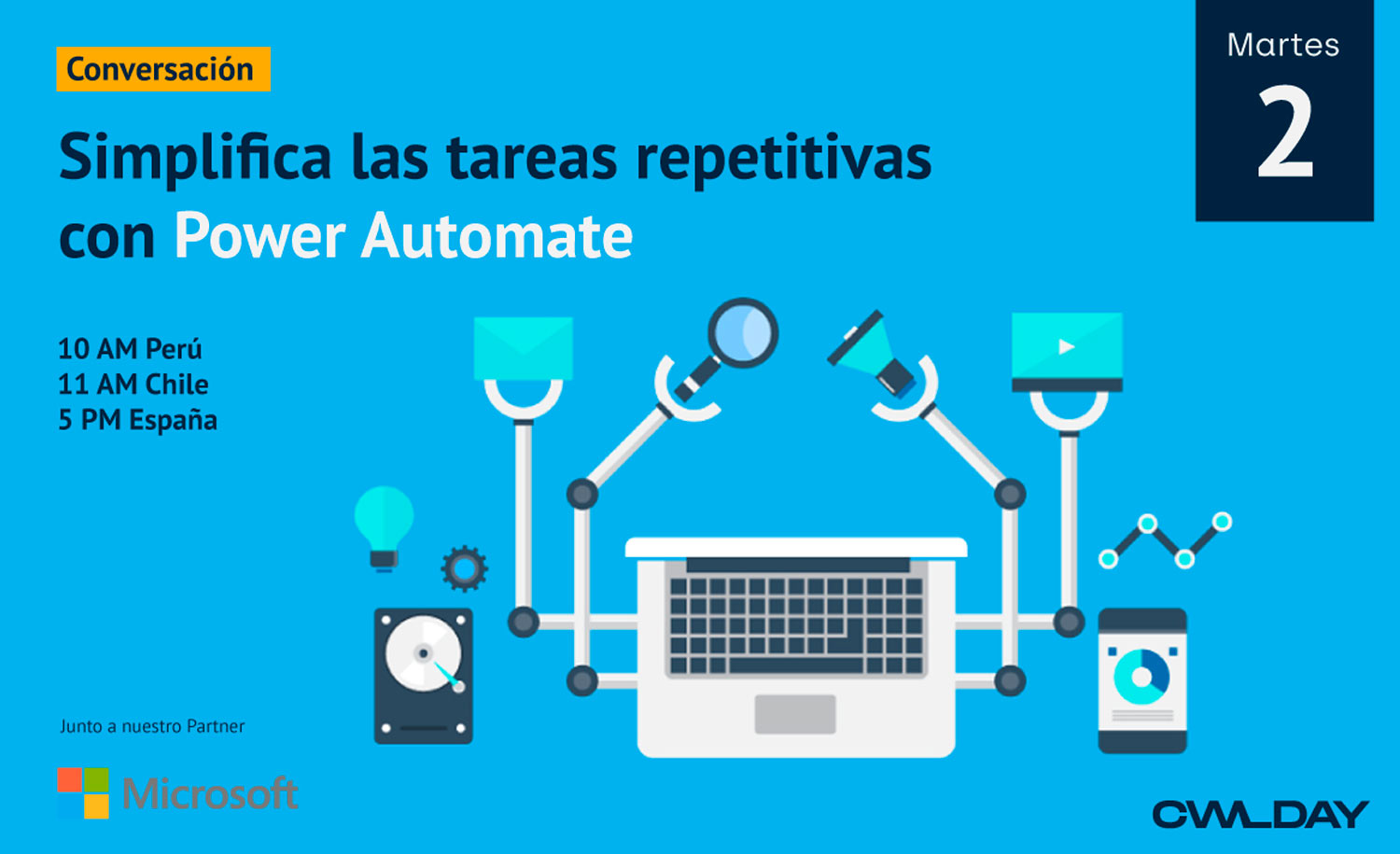 Webinar 2 de Junio | 17:00 GMT +1 | Simplifica las tareas repetitivas con Power Automate. Regístrate